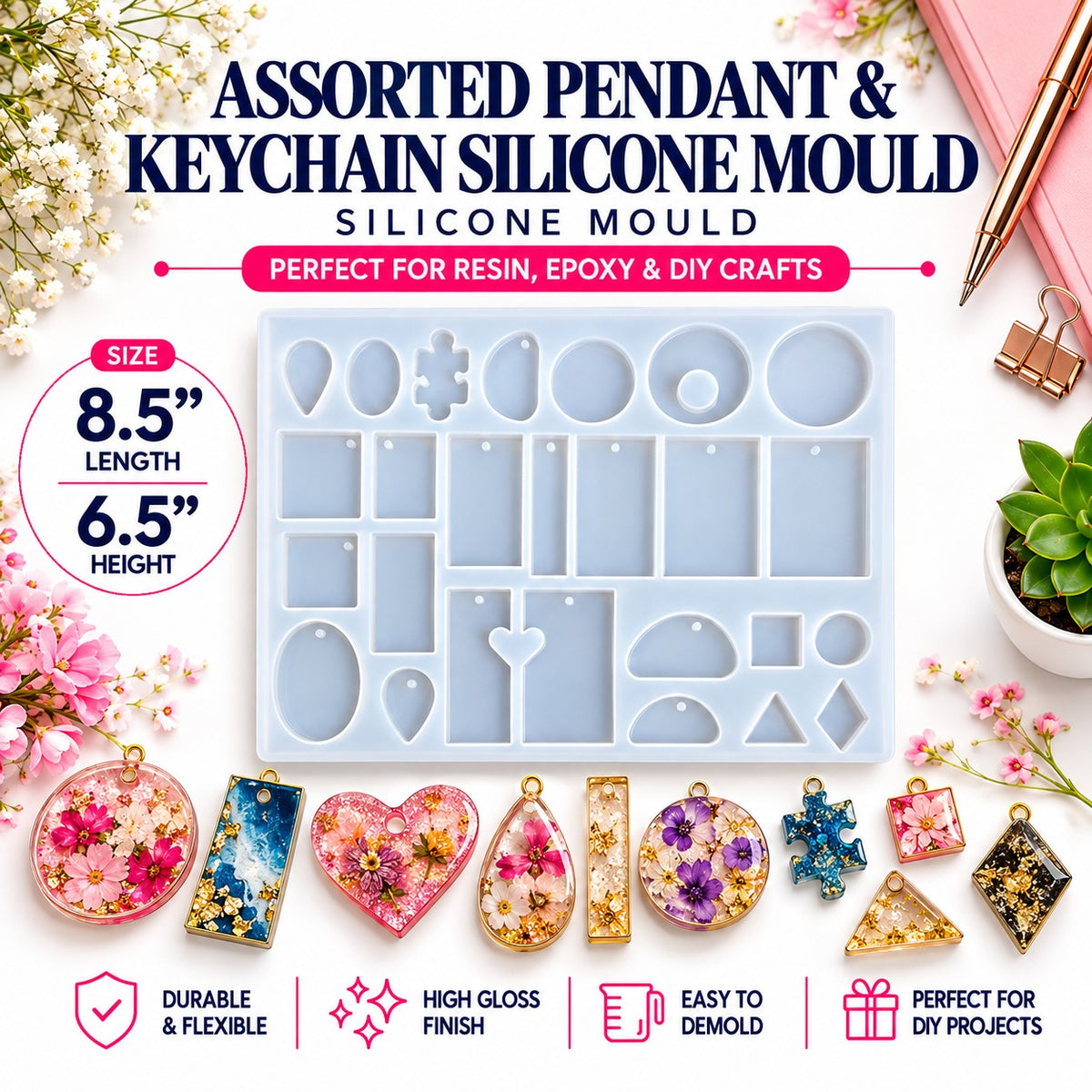 Assorted Pendant & Keychain Silicone Mould