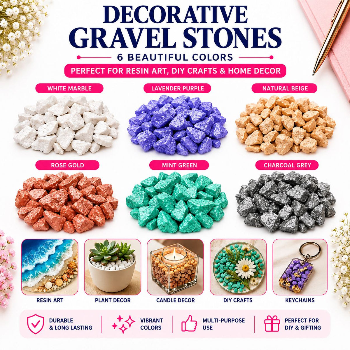 Gravel Stones for Resin Art & Craft Decor