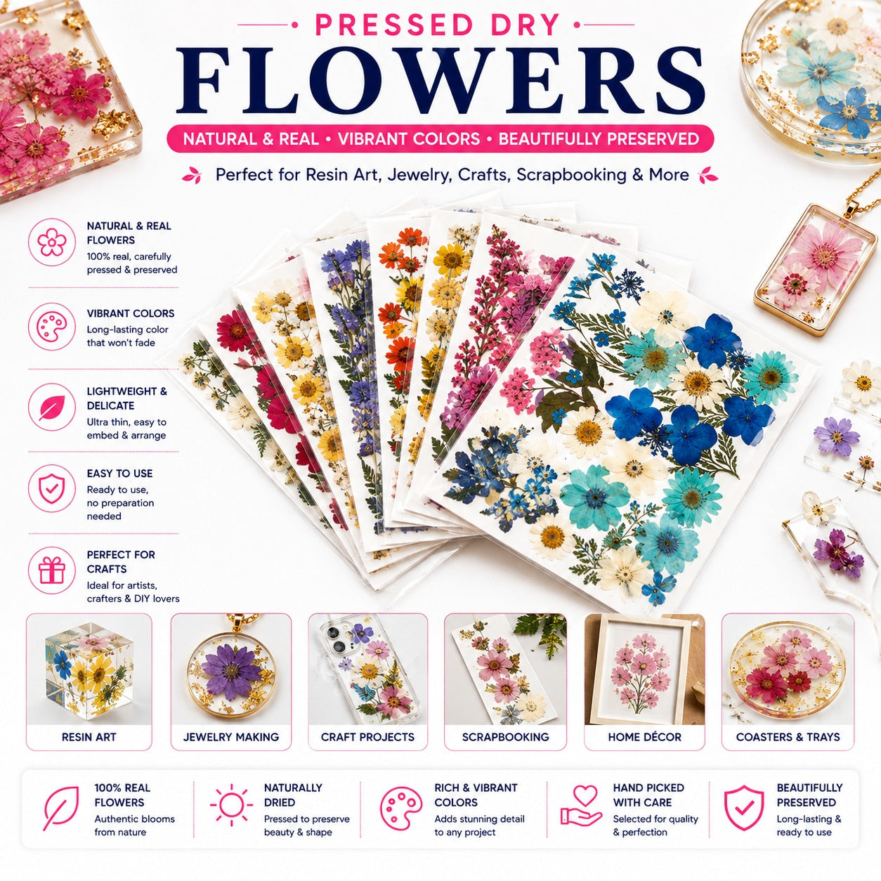 Pressed Dry Flowers – Natural & Vibrant for Resin Art