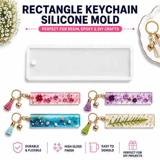 BookMark Rectangle Keychain Silicone Resin Mold