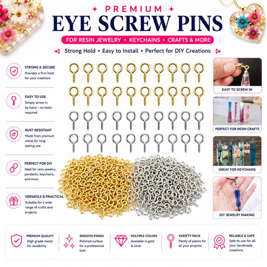 Premium Eye Screw Pins for Resin Jewelry & Keychains
