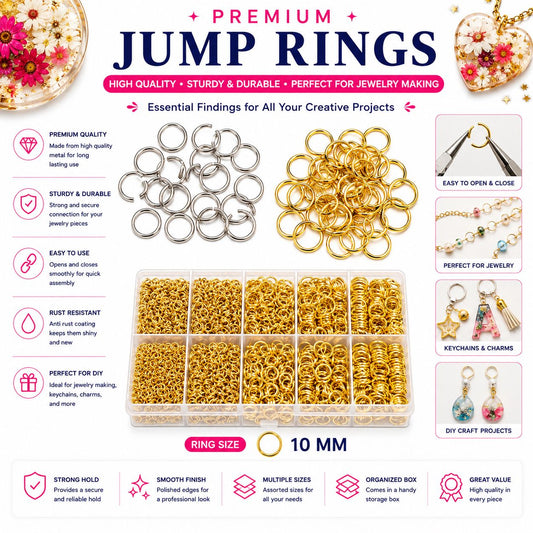 Keychain Premium Jump Rings 10mm for Jewelry Making