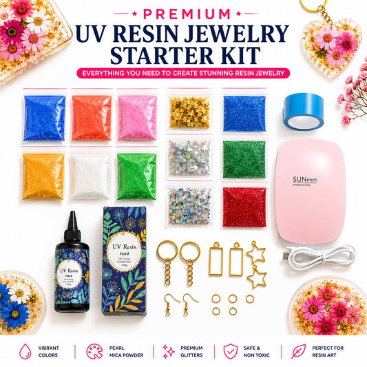 UV Resin Art Beginner Kit — Complete Starter Set for Keychains, Pendants & Small Crafts
