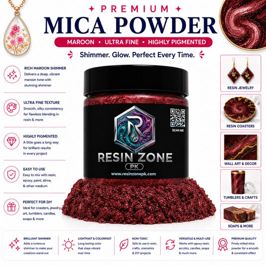 Premium Mica Powder – Maroon Shimmer