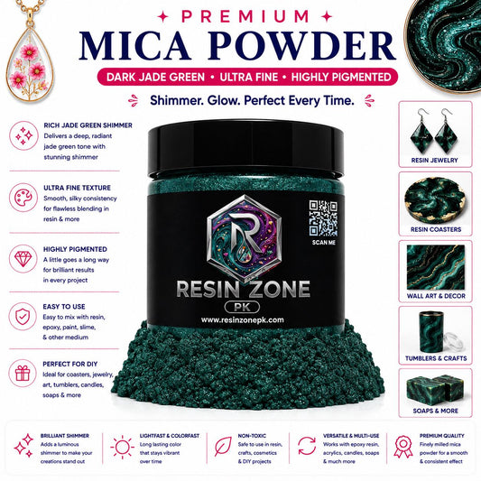 Premium Mica Powder – Dark Jade Green Shimmer