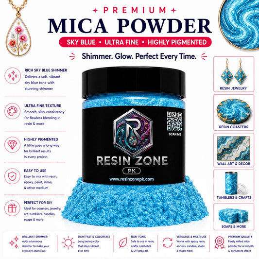 Premium Mica Powder – Sky Blue Shimmer