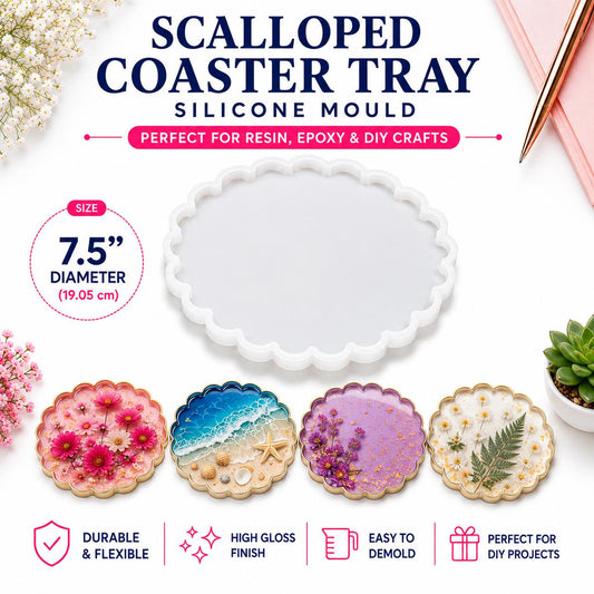 Scalloped Coaster Tray Silicone Mould 7.5"
