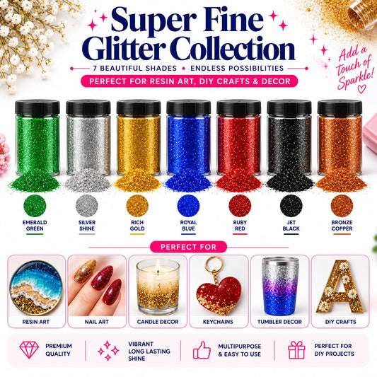 Super Fine Glitter Collection – 7 Beautiful Shades