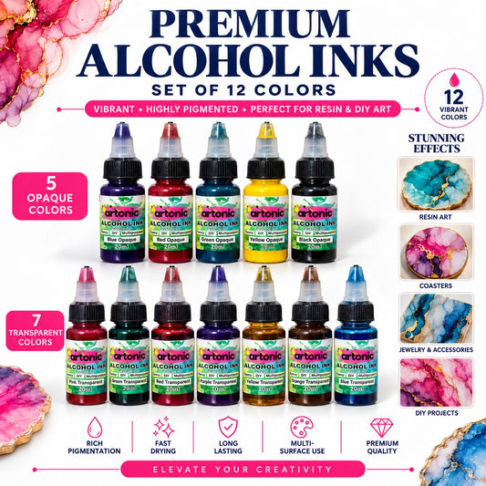 Premium Alcohol Ink Set – 12 Vibrant Colors