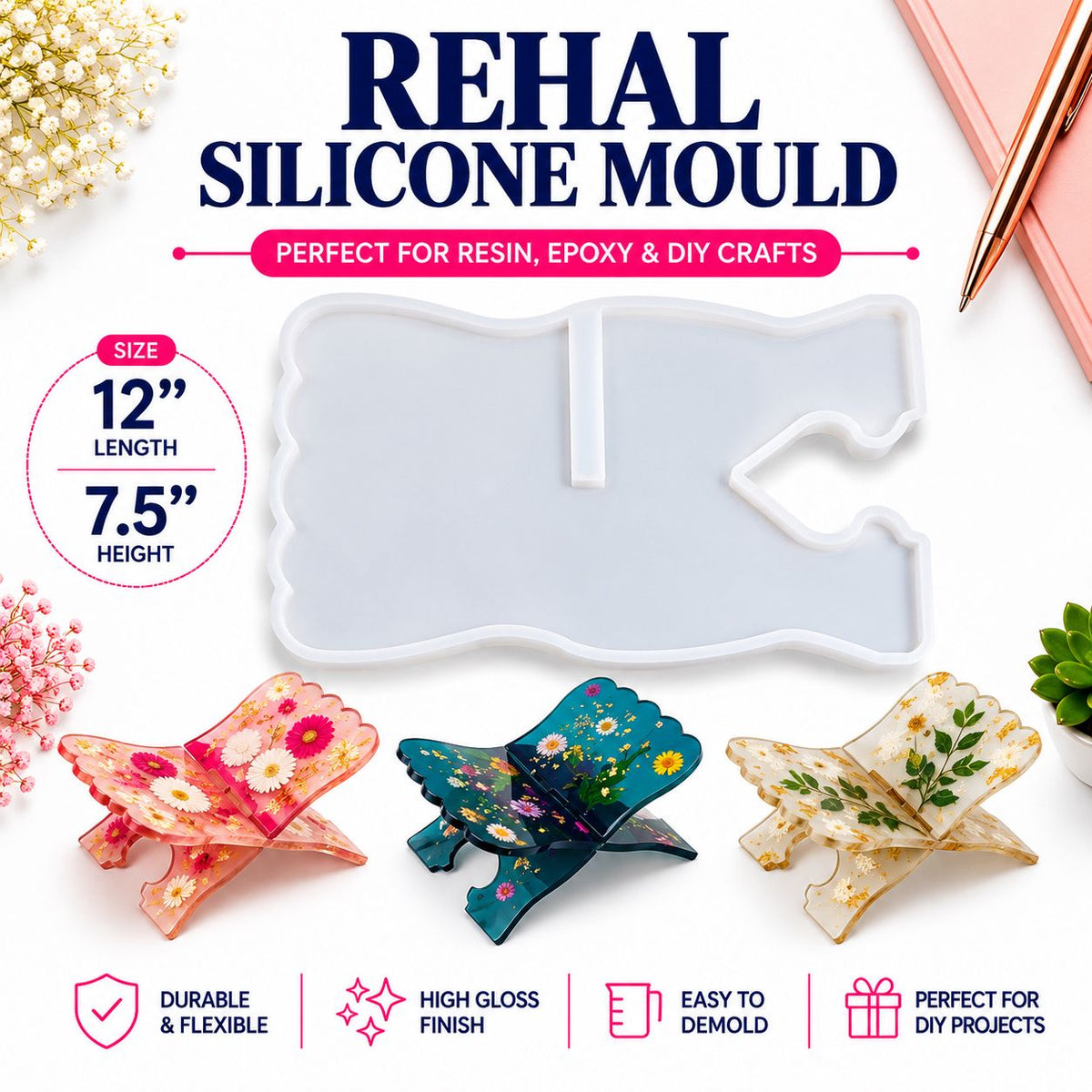 Rehal Silicone Mould – Quran Stand 12"