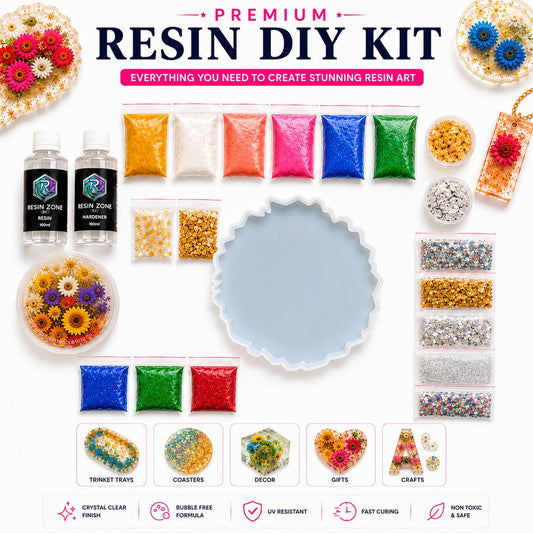 5 inch Coster Resin Art Beginner Kit — Complete Starter Set for Keychains, Pendants & Small Crafts