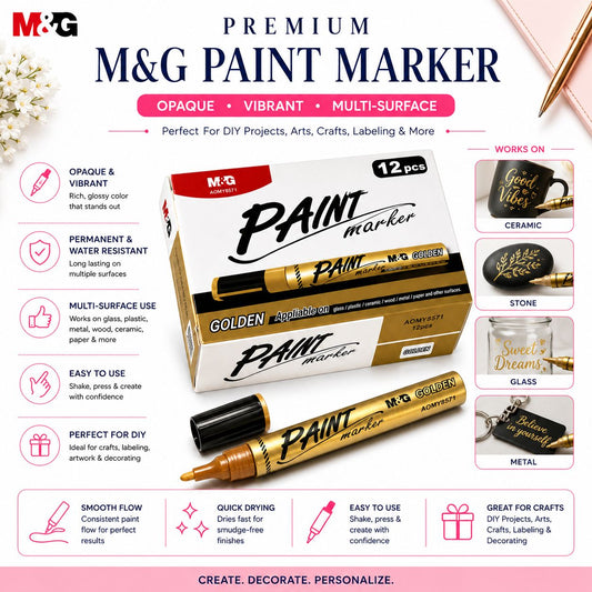 M&G Premium Paint Marker — Opaque, Multi-Surface Paint Pen