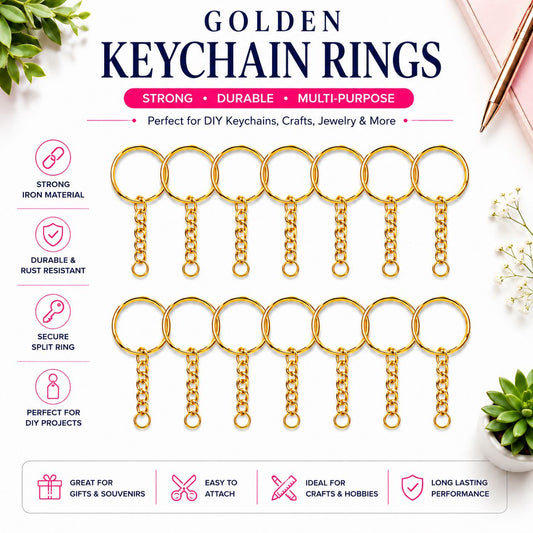 Iron Keychain Rings with Chain – Strong & Durable