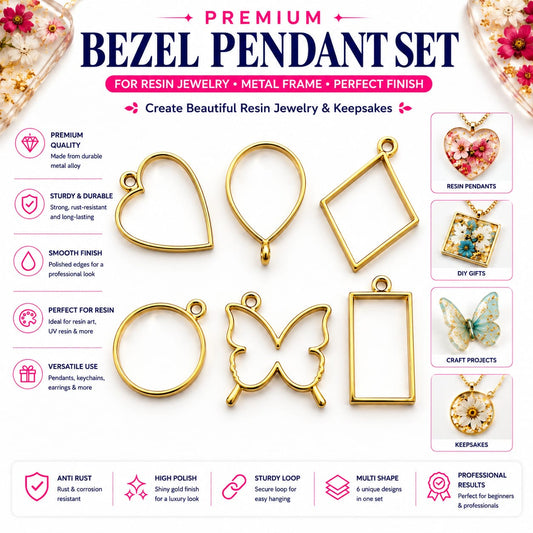 Premium Bezel Pendant – Open Back Resin Jewelry Frame