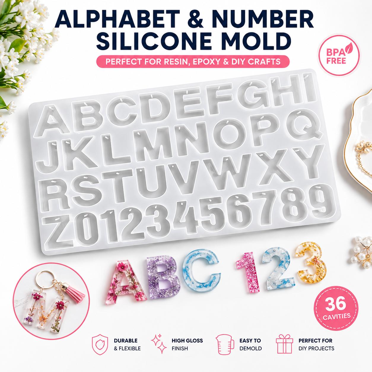 Alphabet & Number Silicone Mold | Letter Resin Mold – Resin Zone PK
