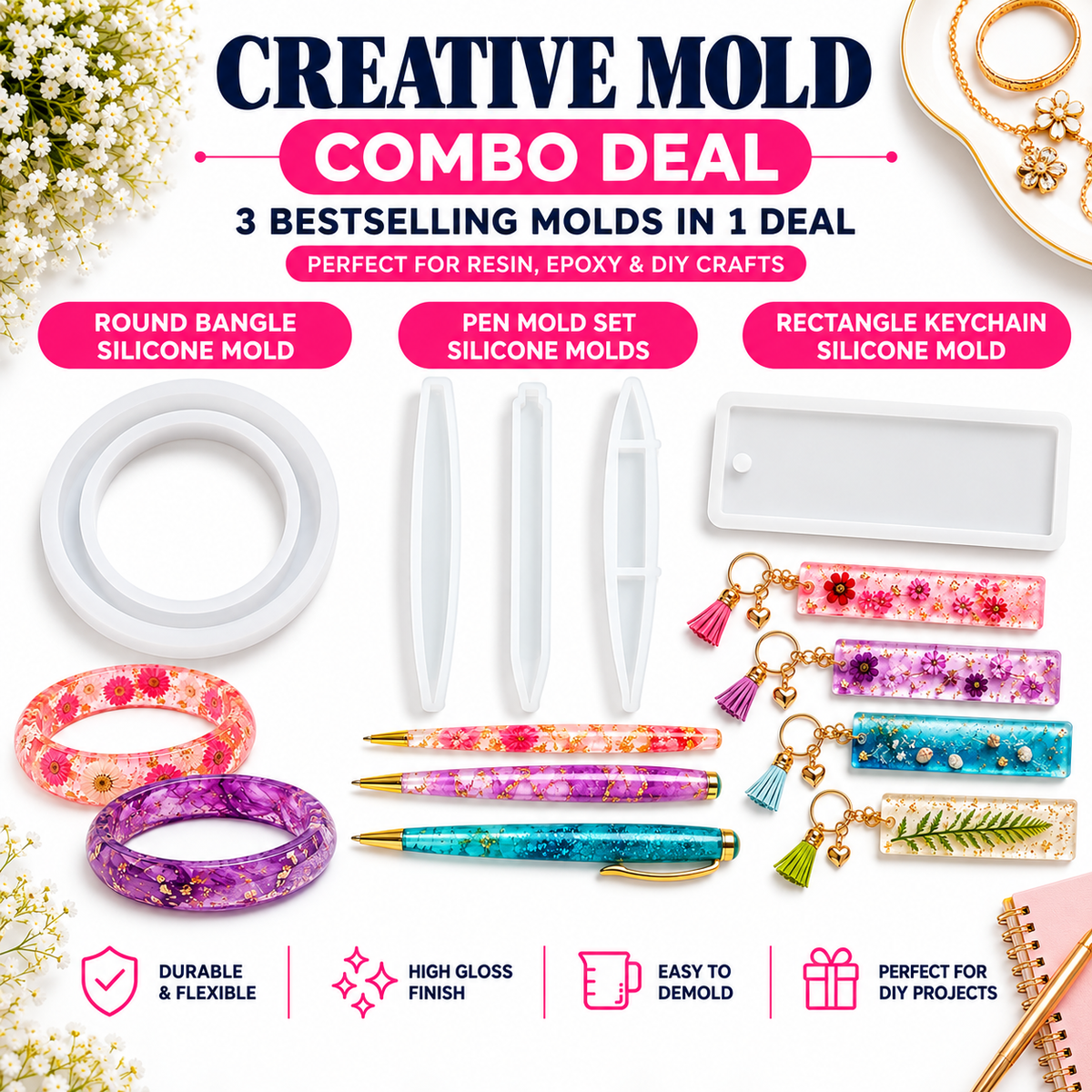 3-in-1 Resin Silicone Mold Combo Deal