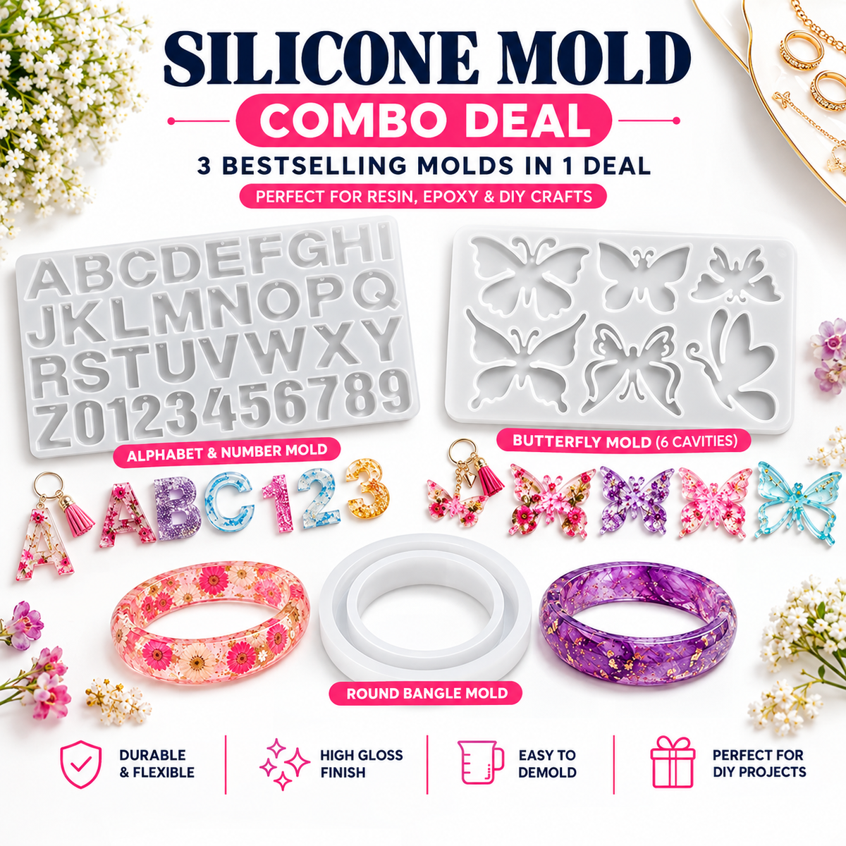 3-in-1 Resin Silicone Mold Combo